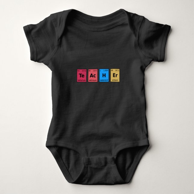 Teacher Periodic Table Baby Bodysuit (Front)