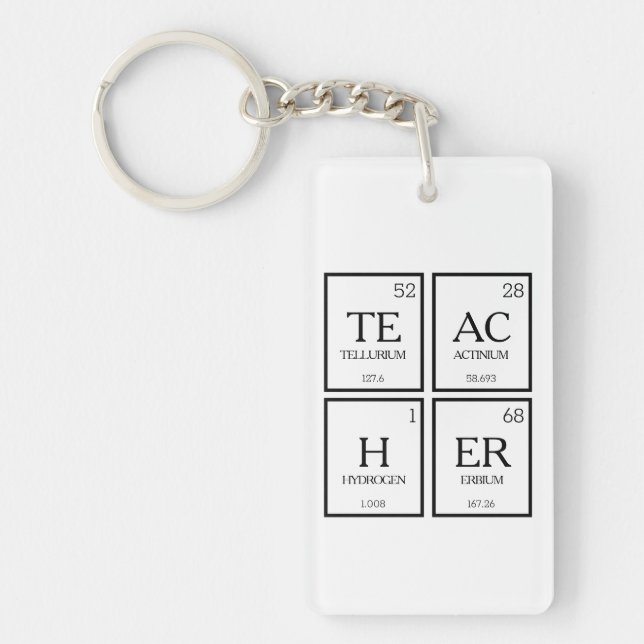 Teacher periodic table elements chemistry teacher key ring (Front)