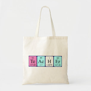 Teacher periodic table name tote bag
