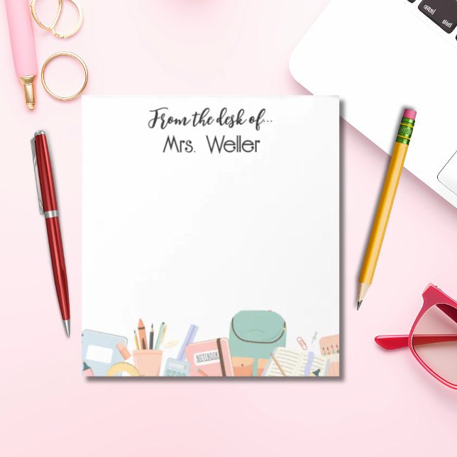 Teacher personalised back to school crayons supply notepad (Creator Uploaded)