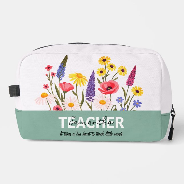 Teacher Personalised Name Phrase Accessory Case Dopp Kit (Front)