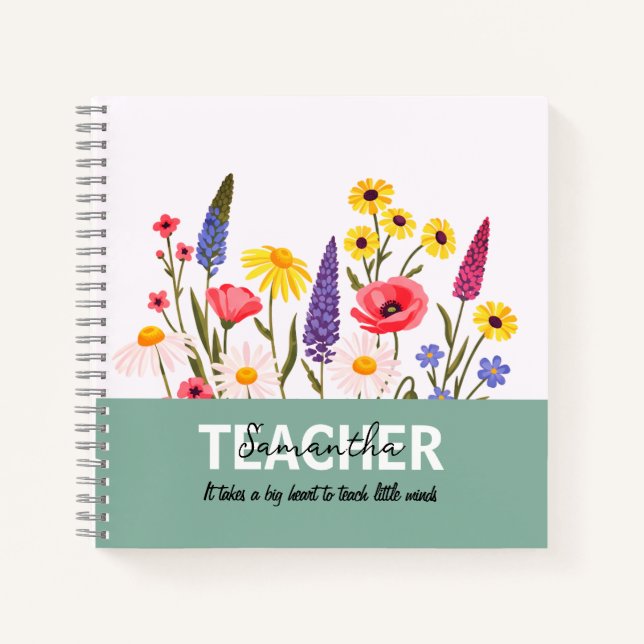 Teacher Personalised Name Phrase Notebook Gift (Front)