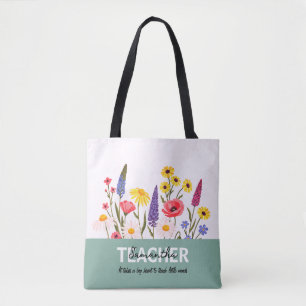 Teacher Personalised Name Phrase Tote Bag