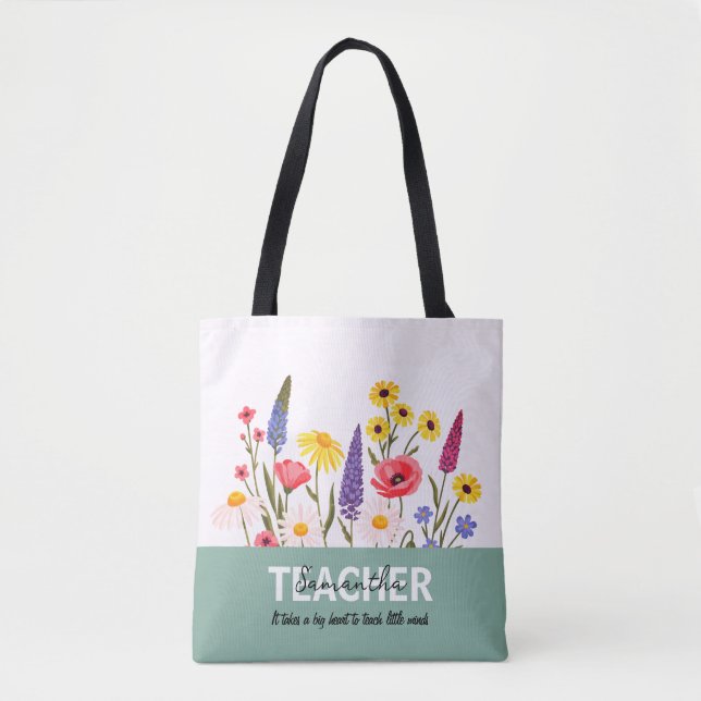 Teacher Personalised Name Phrase Tote Bag (Front)