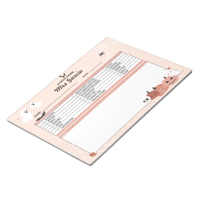 Teacher Personalised Notepad, Note From Teacher (Angled)