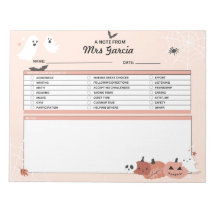 Teacher Personalised Notepad, Note From Teacher