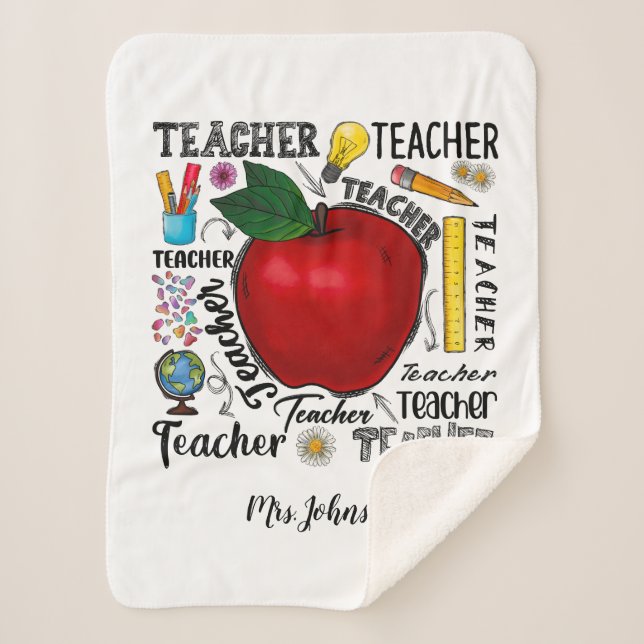 Teacher Personalised Sherpa Blanket (Front)
