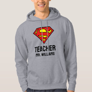 Teacher Personalised Superman Logo Hoodie