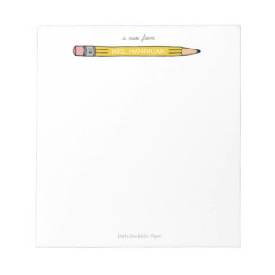 Teacher Personalized Notepad with No. 2 Pencil