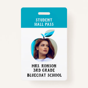 Teacher Photo Apple School  or student pass ID Badge