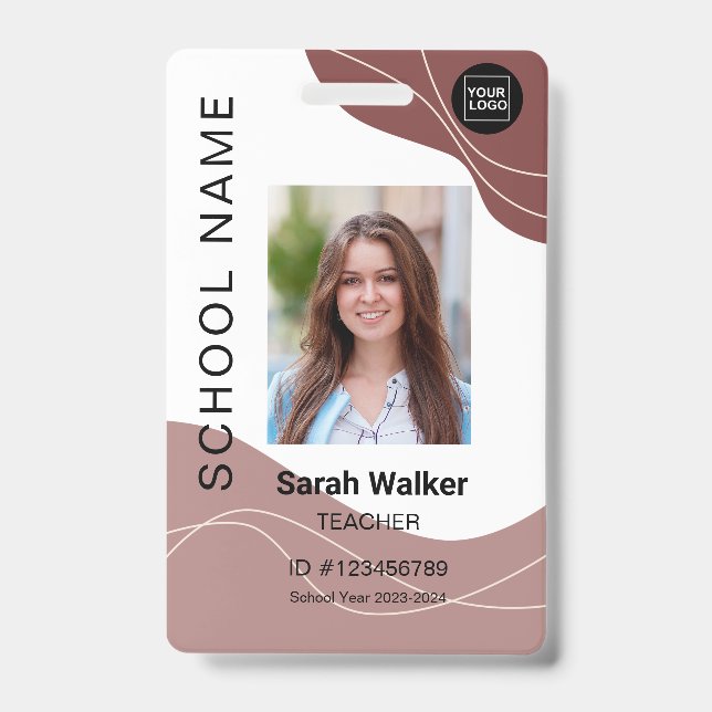 Teacher photo ID of an employee or student Mocco Badge (Front)