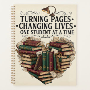 Teacher Planner   Turning Pages Book Heart
