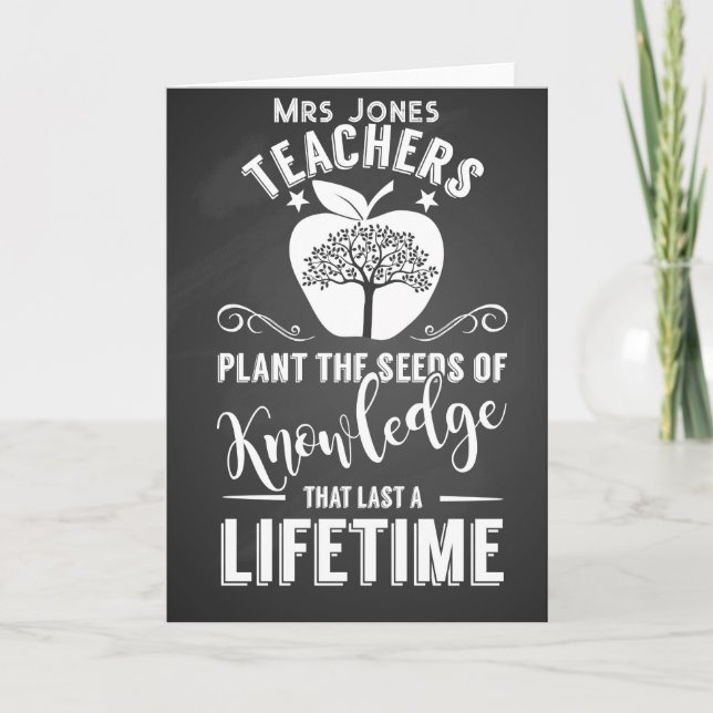 Teacher plant the seed of knowledge card (Front)