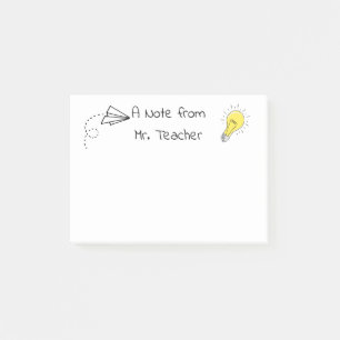 TEACHER POST IT NOTE PERSONALIZED paper plane