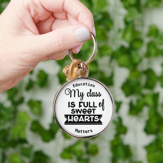 Teacher -Premium Round Keychain (Hand)