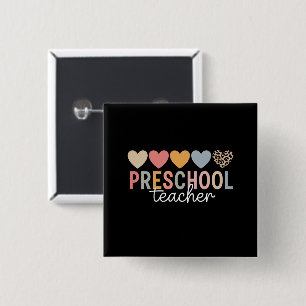 Teacher Preschool Back to School 15 Cm Square Badge