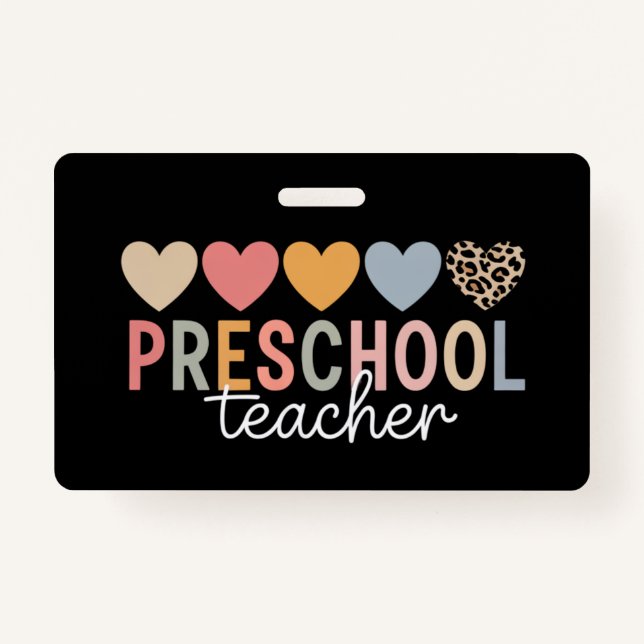 Teacher Preschool Back to School  ID Badge (Front)