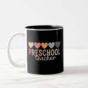 Teacher Preschool Back to School  Two-Tone Coffee Mug
