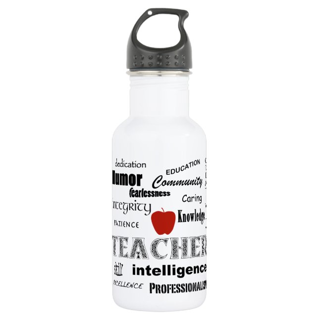 Teacher Pride+Red Apple 532 Ml Water Bottle (Front)