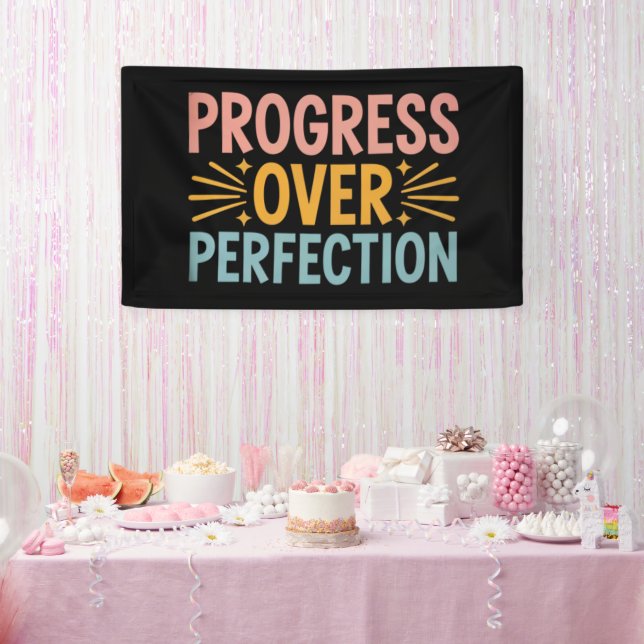 Teacher Progress Over Perfection Back to School  Banner (Party)