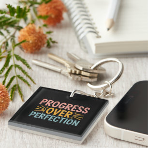 Teacher Progress Over Perfection Back to School  Key Ring