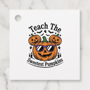 Teacher Pumpkin Shirt Cute Halloween Class Design_ Favour Tags