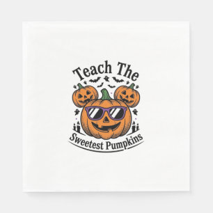 Teacher Pumpkin Shirt Cute Halloween Class Design_ Napkin