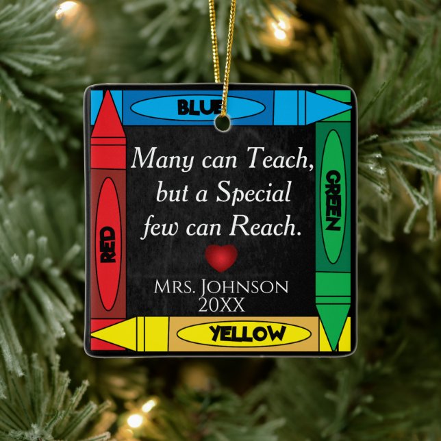Teacher Quote #2 - Personalise Ceramic Ornament (Tree)