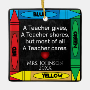 Teacher Quote #4- Personalise Ceramic Ornament