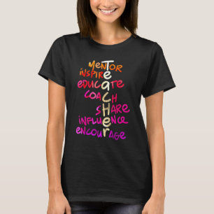 Teacher Quote Mentor Inspire educate coach share i T-Shirt