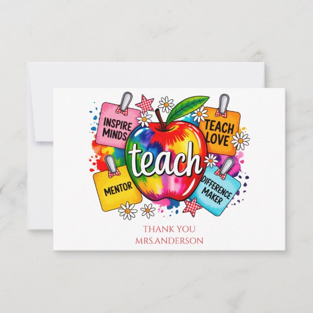 Teacher Quote  Thank You Card (Front)