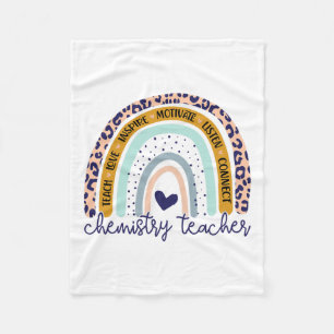 Teacher Rainbow Leopard Print Science And Chemistr Fleece Blanket