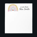 Teacher Rainbow Pencil "A Note From" Notepad<br><div class="desc">Want to make a teacher's day a little brighter? Personalised notepads are a unique and useful gift that can accomplish just that!</div>