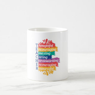 TEACHER RAINBOW QUOTE COFFEE MUG