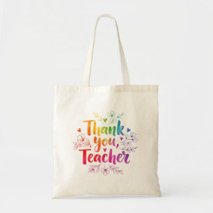  Teacher Rainbow Thank You Tote Bag 