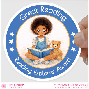 Teacher Reading Encouragement Award Classic Round Sticker