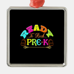 Teacher Ready To Rock Pre K Metal Ornament