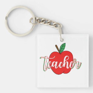 Teacher red Apple - awesome gift for teachers Key Ring