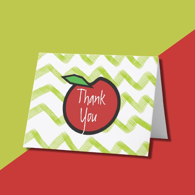 Teacher Red Apple Thank You Card (Depiction of Thank You Card)