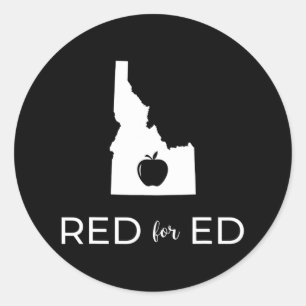 Teacher Red For Ed Idaho Public Education 2 Classic Round Sticker