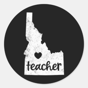 Teacher Red For Ed Idaho Public Education 4  Classic Round Sticker