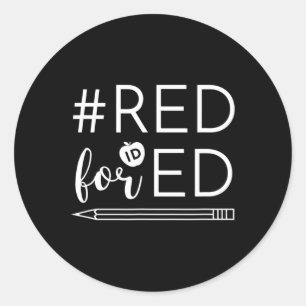 Teacher Red For Ed Idaho Public Education 5 Classic Round Sticker