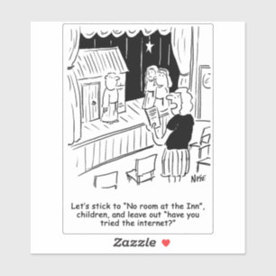 Teacher Rehearsing Nativity Play Cartoon