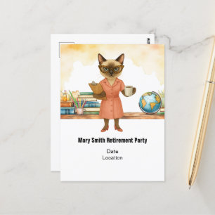 Teacher retirement 2025 for cat lovers postcard