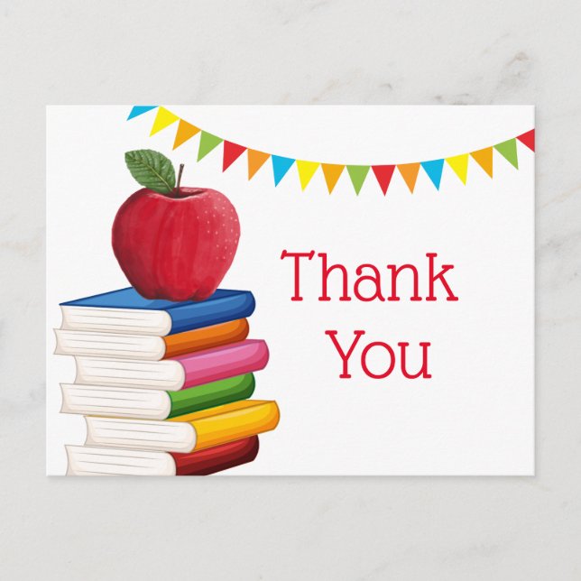 teacher retirement , Apple, teacher retiring Invitation Postcard (Front)