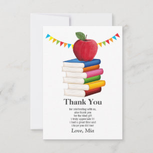 teacher retirement , Apple, teacher retiring Thank You Card