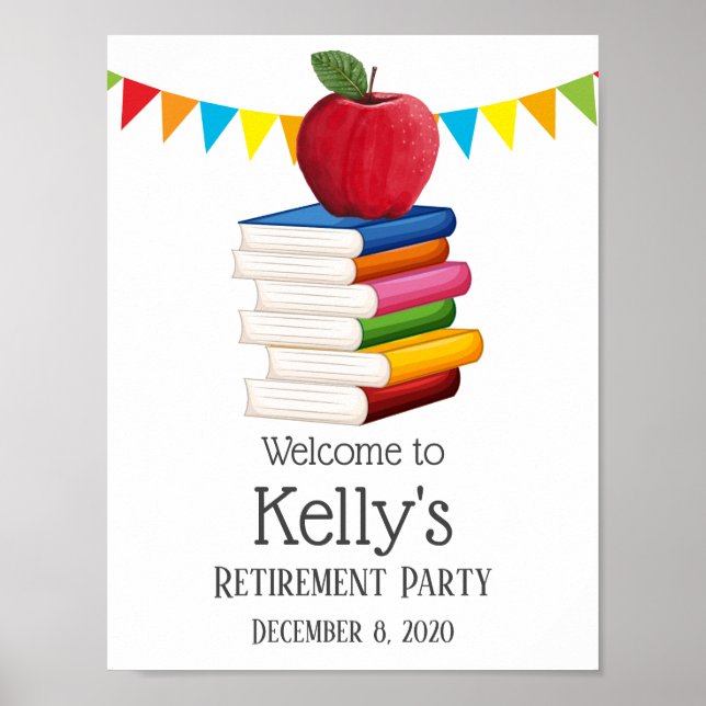 teacher retirement , Apple, welcom sign (Front)