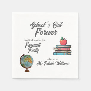 Teacher Retirement Colourful Nostalgic Classic   Napkin