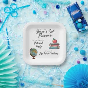 Teacher Retirement Colourful Nostalgic Classic Paper Plate