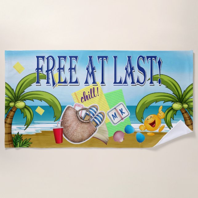 Teacher / Retirement / Student Beach Towel (Front)